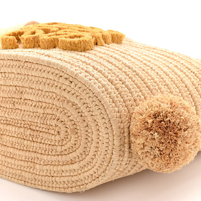 Loewe Raffia Calfskin Small Bunny Basket Tote Bag Natural 10 of 11