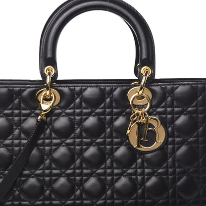Christian Dior Lambskin Cannage Large Lady Dior Black 8 of 12