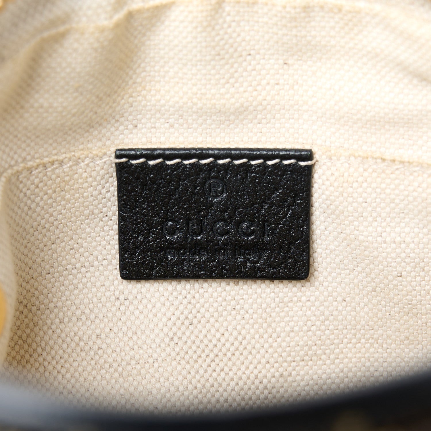 Gucci Jacquard Black Denim GG Monogram Textured Dollar Calfskin Mini Ophidia Shoulder Bag Black Ivory 6 of 10