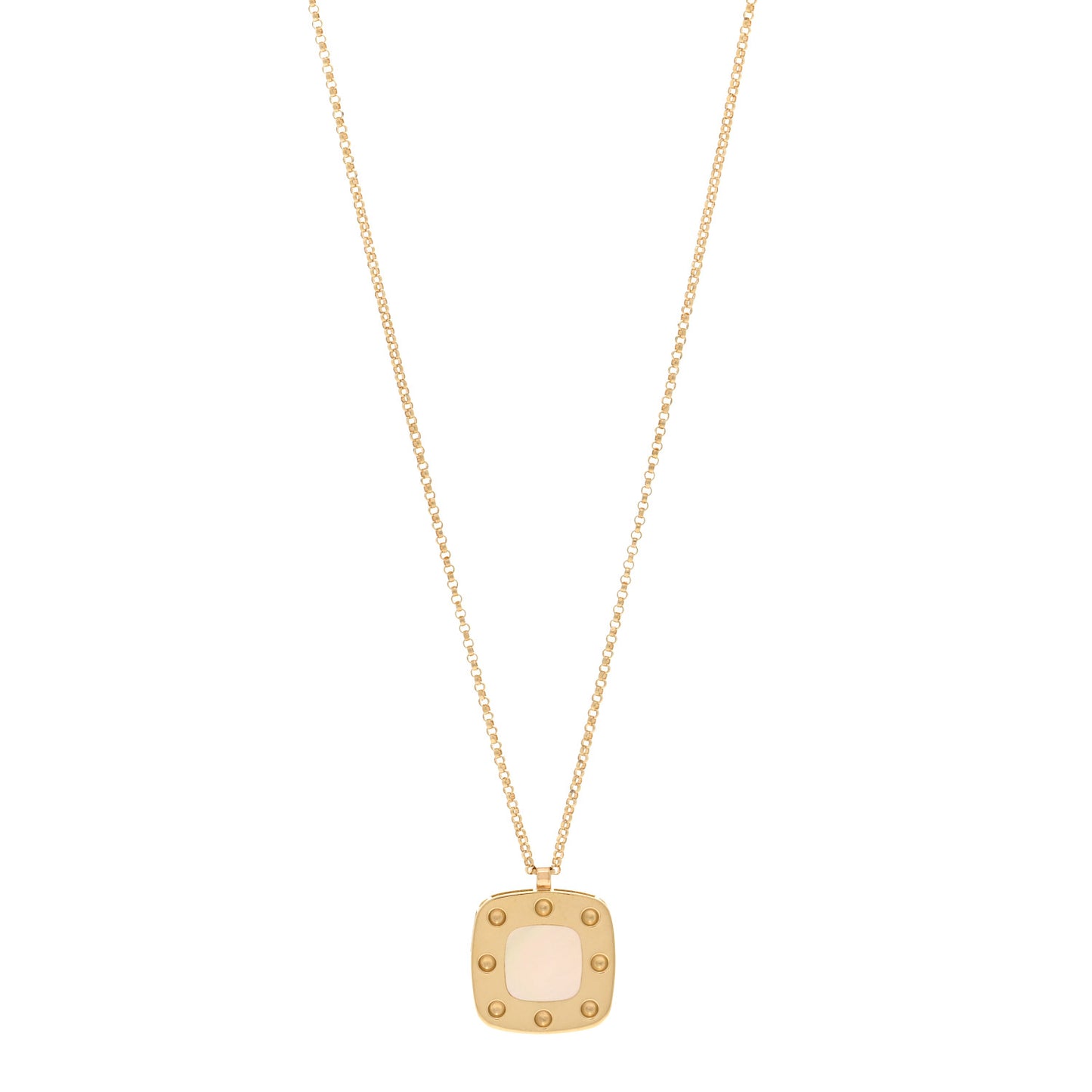 18K Yellow Gold Mother of Pearl Pois Mois Pendant Necklace