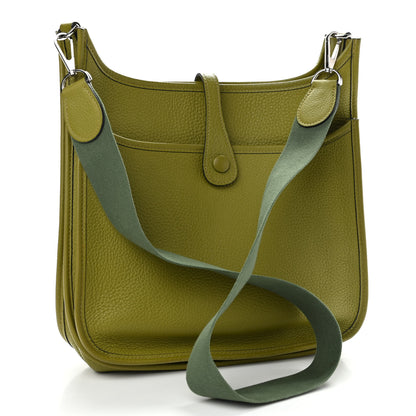Hermes Taurillon Clemence Evelyne II PM Vert Chartreuse 3 of 9
