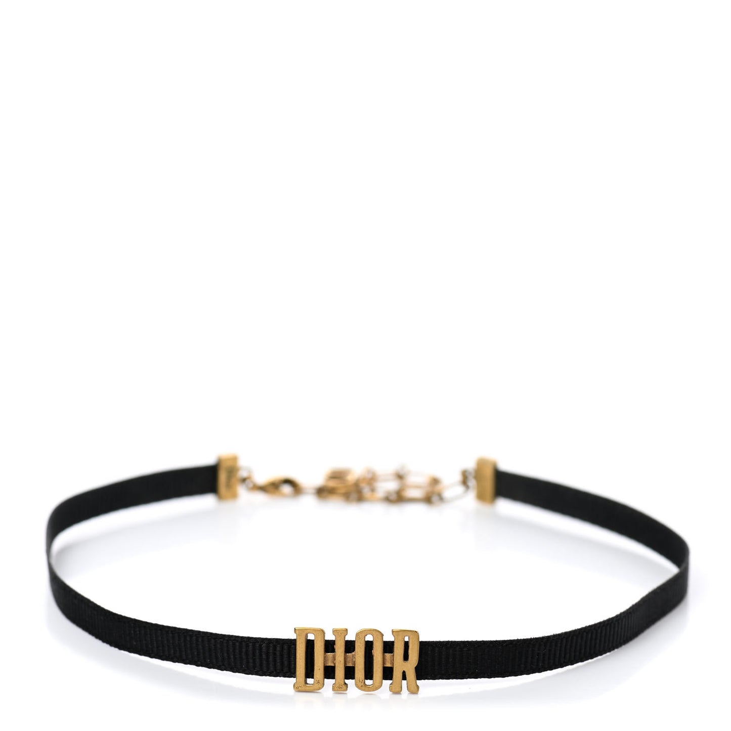 Grosgrain Ribbon J'Adior Logo Choker Necklace Black