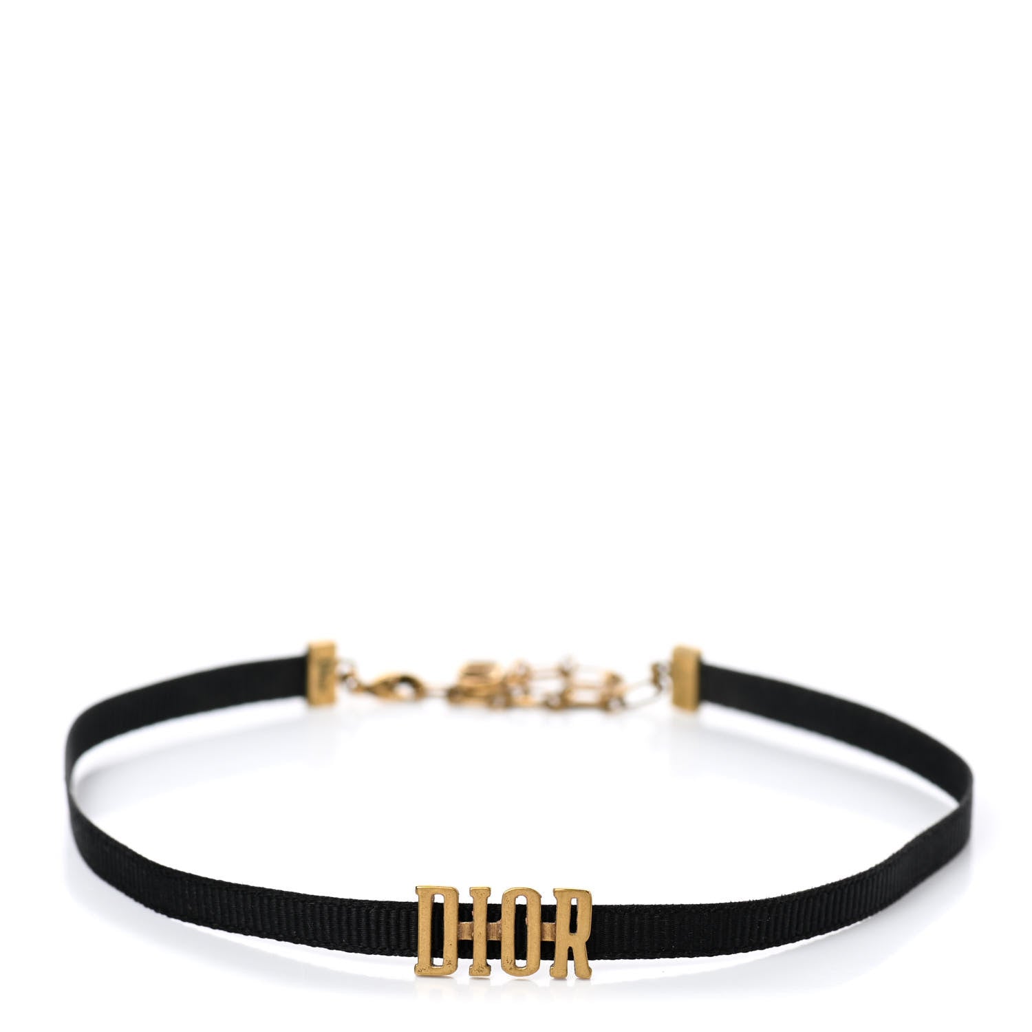 Christian Dior Grosgrain Ribbon J'Adior Logo Choker Necklace Black 1 of 7