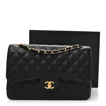 Chanel Caviar Quilted Jumbo Double Flap Black 11 of 11