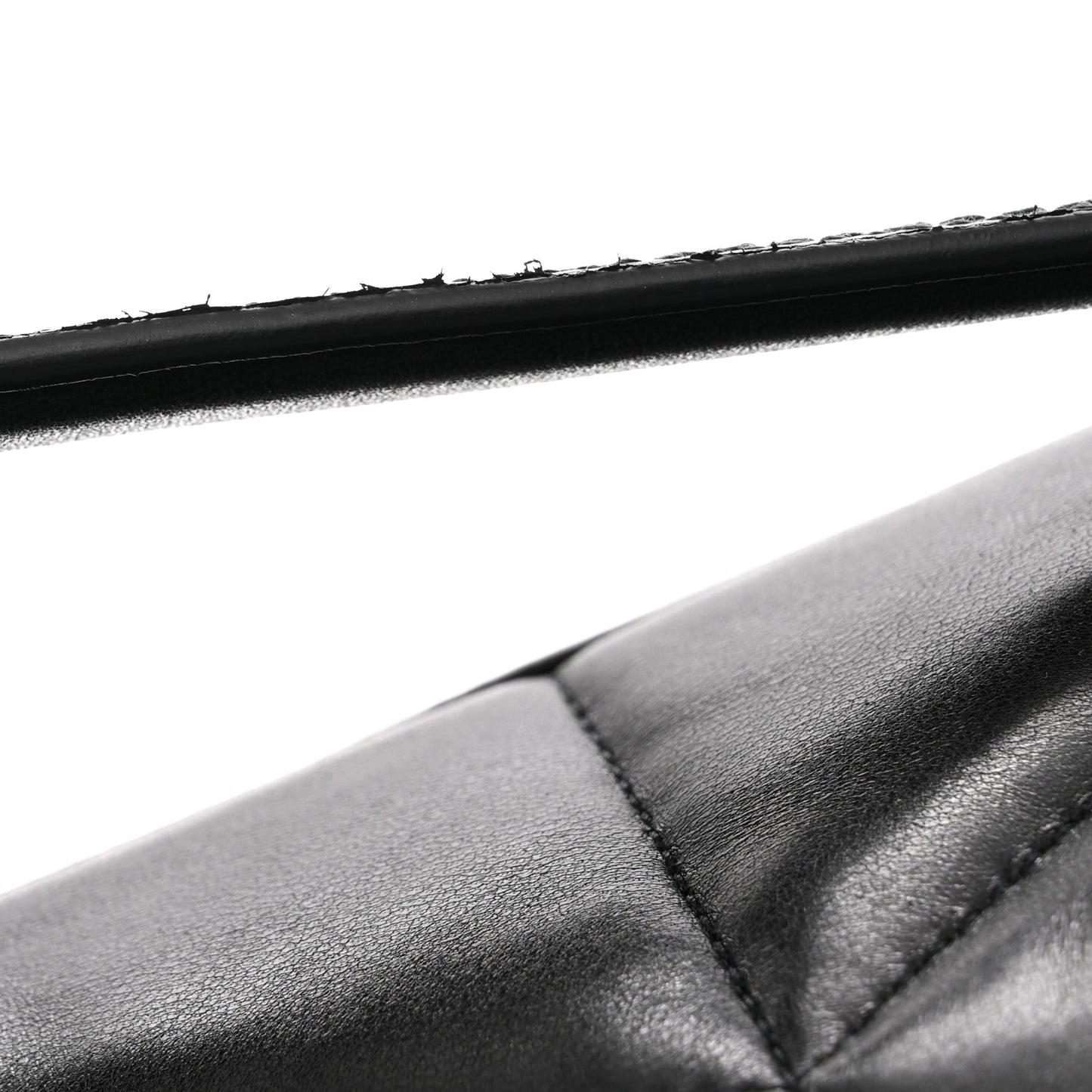 Lambskin Quilted Medium Loulou Puffer Monogram Chain Satchel Black