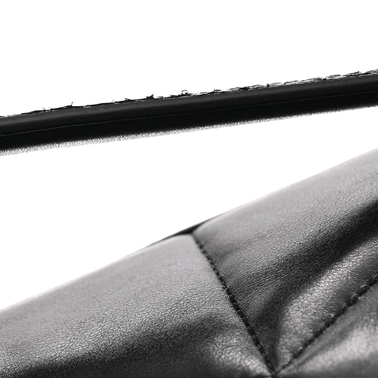 Saint Laurent Lambskin Quilted Medium Loulou Puffer Monogram Chain Satchel Black 12 of 13