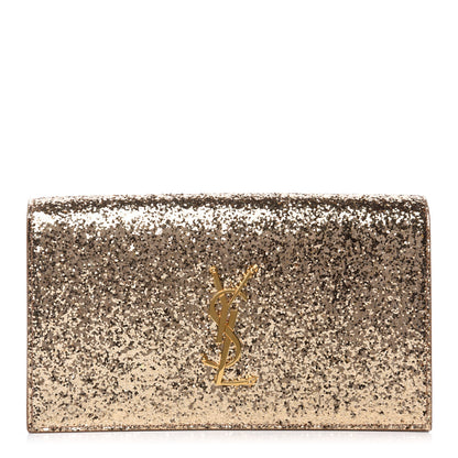 Saint Laurent Glitter Classic Kate Monogram Clutch Gold 1 of 9