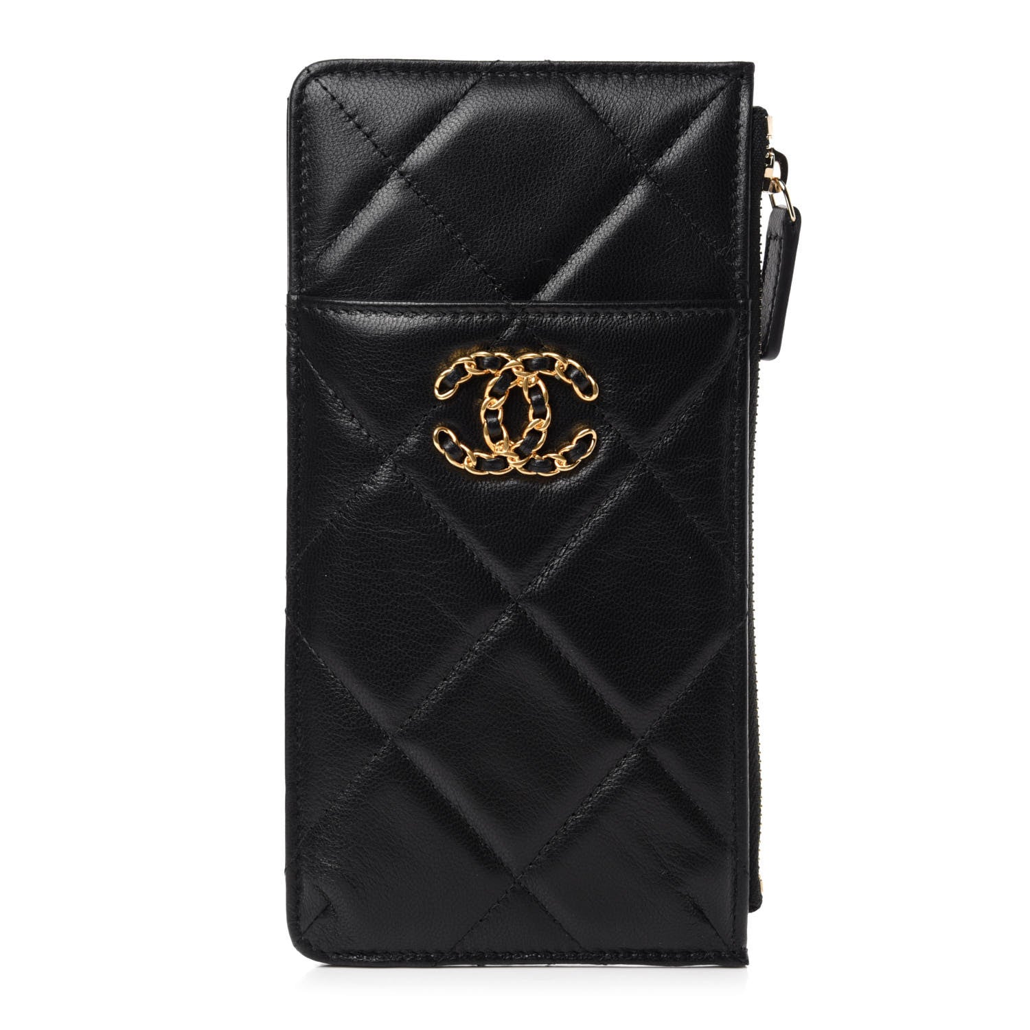 Chanel Lambskin Quilted 19 Phone and Card Holder Black 1 of 8