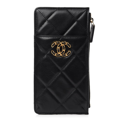Chanel Lambskin Quilted 19 Phone and Card Holder Black 1 of 8