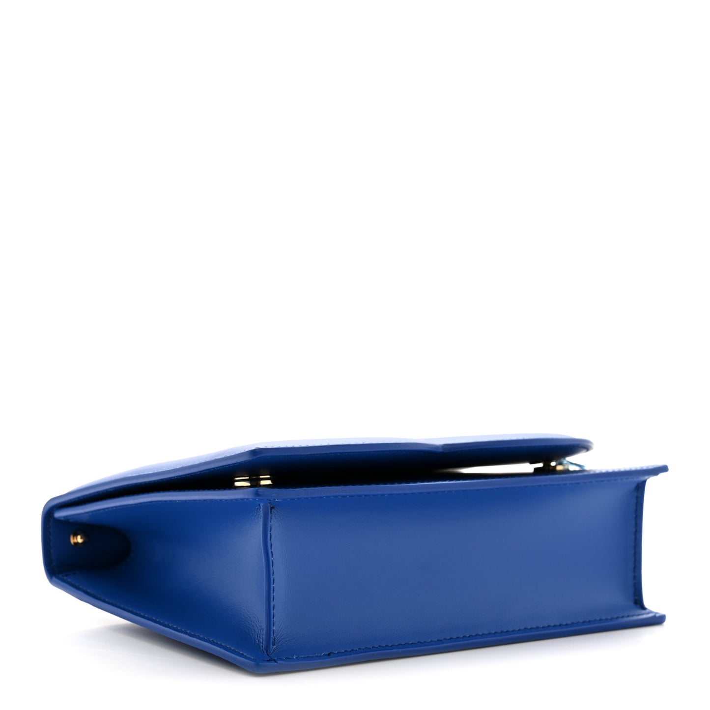 Calfskin DG Logo Flap Clutch Blue