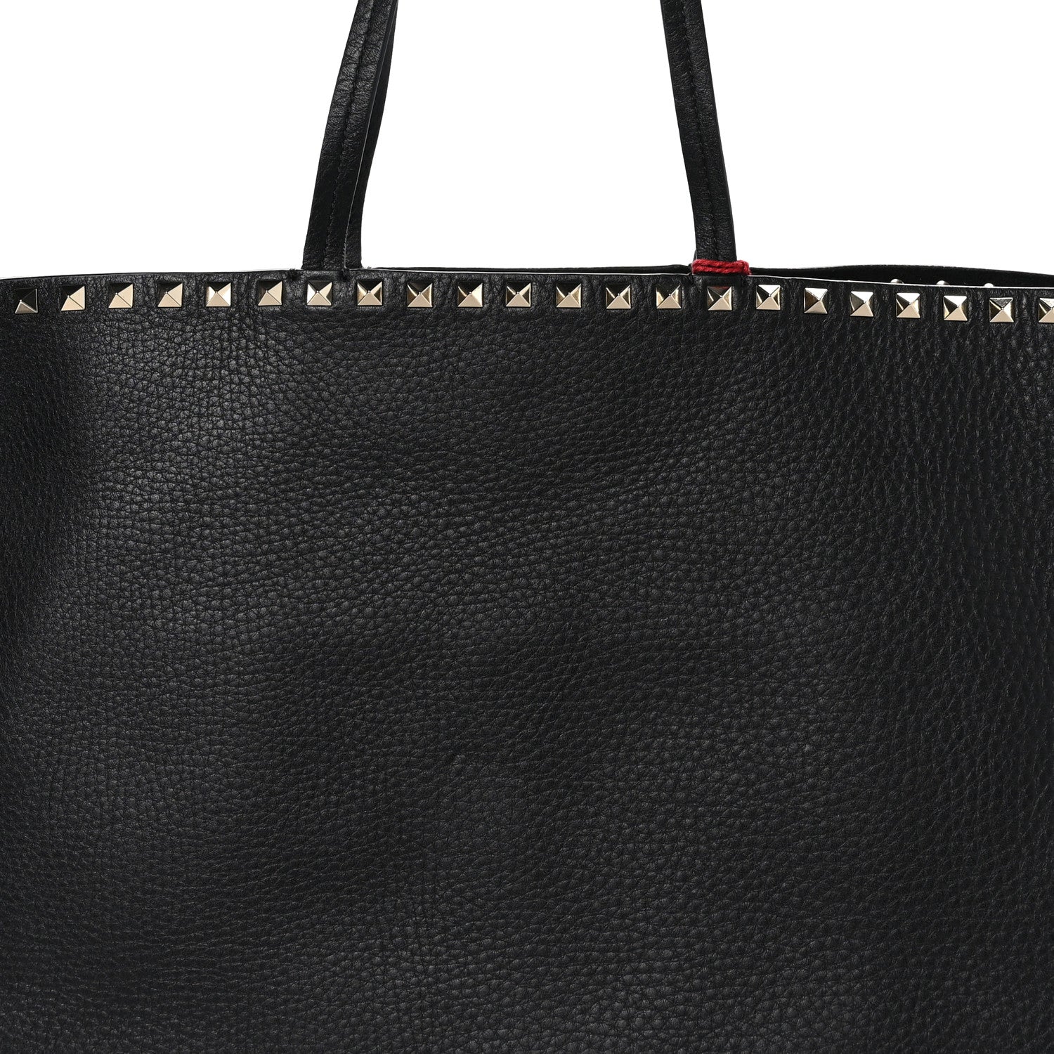 Valentino Garavani Grained Calfskin Rockstud Shoulder Tote Black 7 of 9