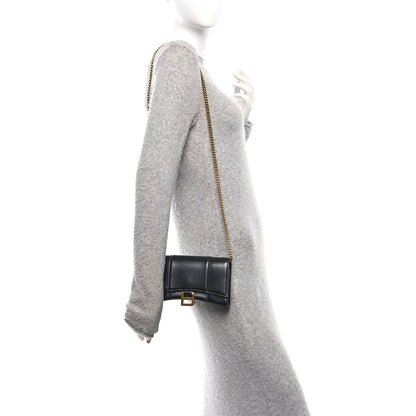 Balenciaga Shiny Box Calfskin Hourglass Chain Bag Black 2 of 9