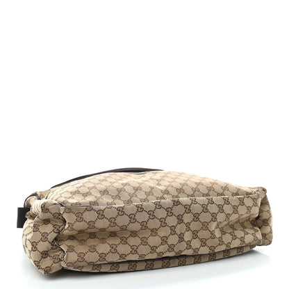 Gucci Monogram Natural Pigskin Large Diaper Bag Beige Ebony Cocoa Dark Chocolate 4 of 9