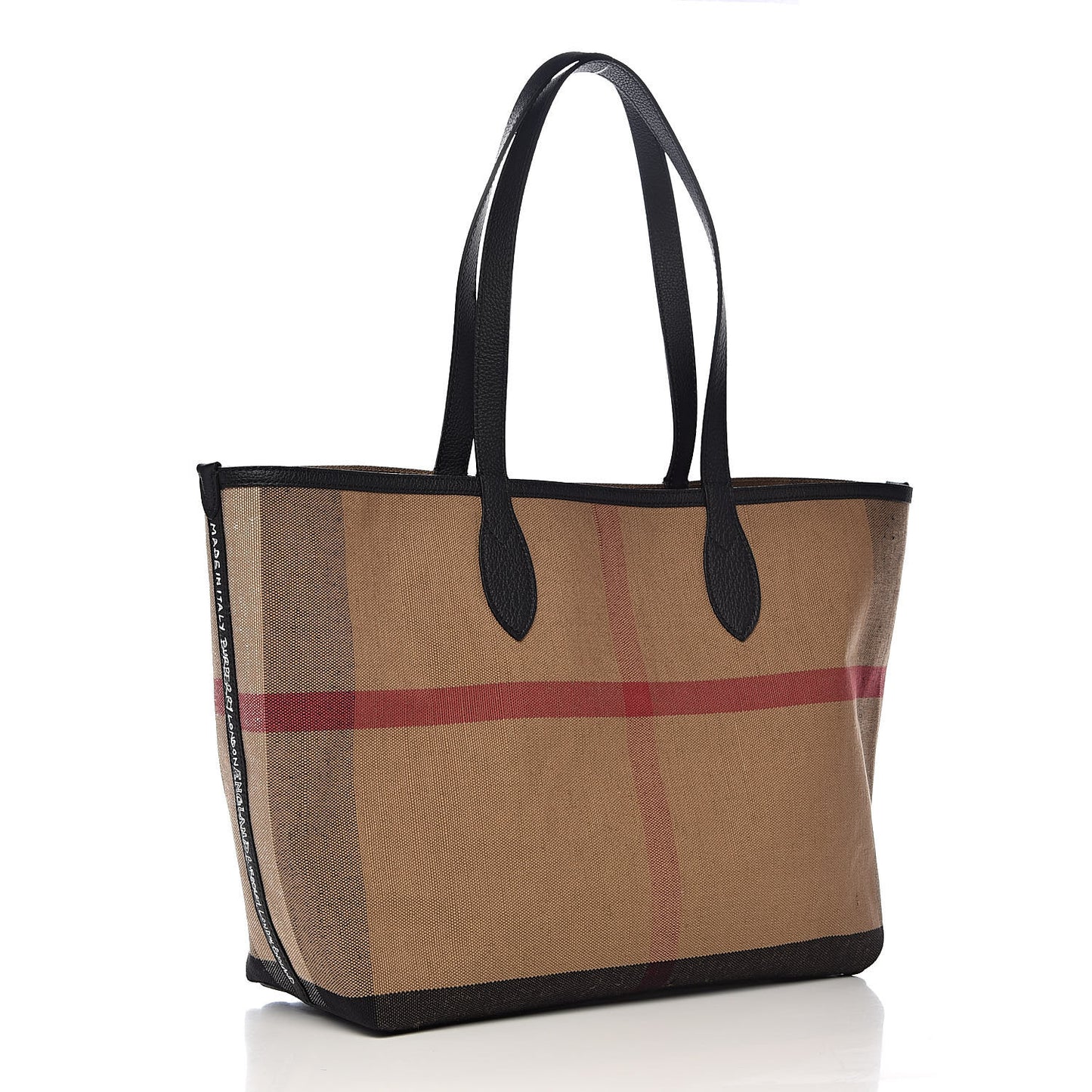Coated Canvas Mega Check Medium Doodle Tote Black