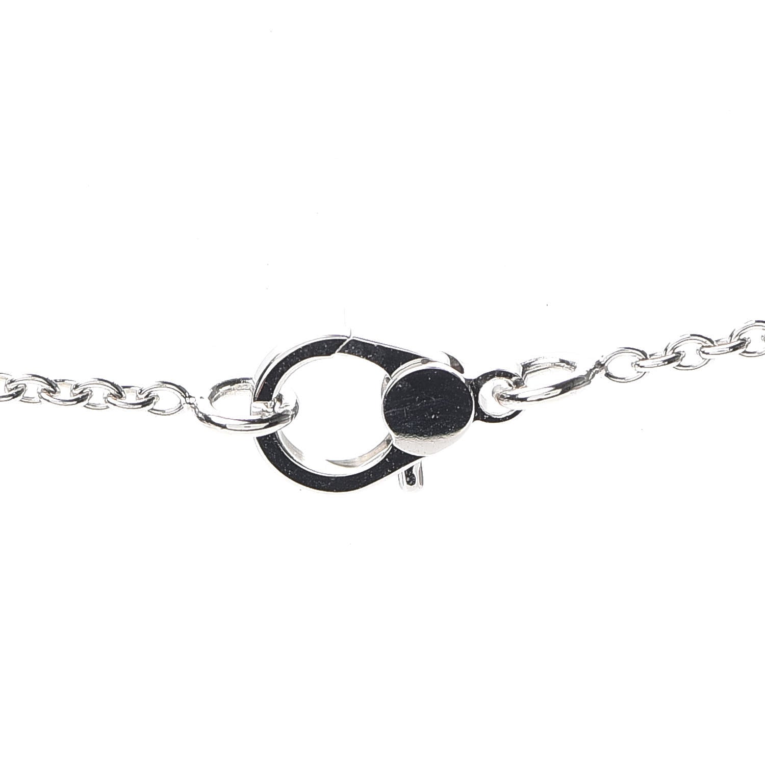 Hermes 18K White Gold Diamond Finesse Pendant Necklace 4 of 6