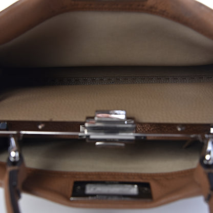 Fendi Cuoio Romano Selleria Bi-Color Medium Peekaboo Iconic Satchel Mou Deserto 7 of 12