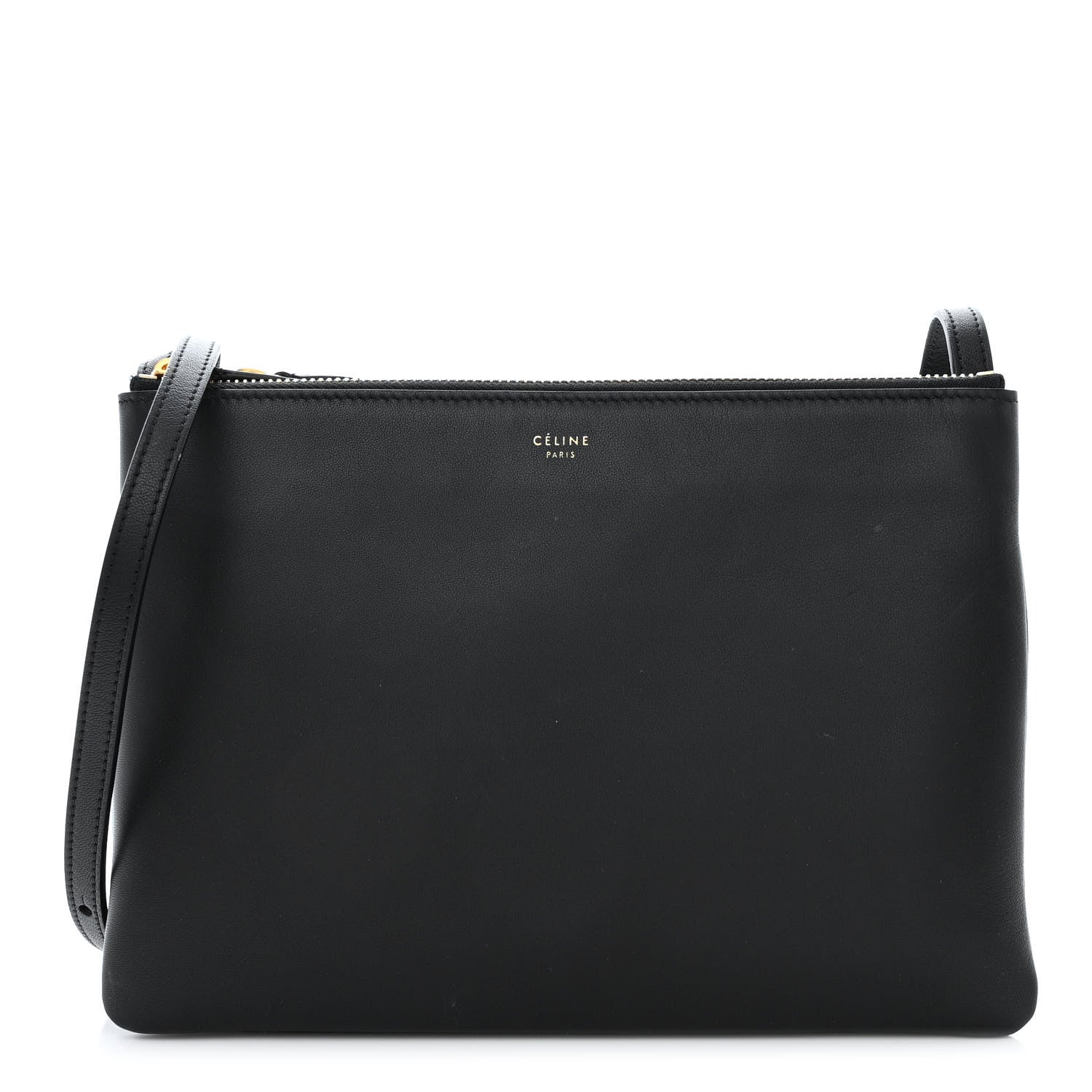 Celine Lambskin Large Trio Crossbody Bag Black 1 of 12