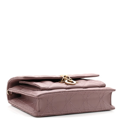 Christian Dior Lambskin Chain Lady Dior Chain Pouch Purple 4 of 11