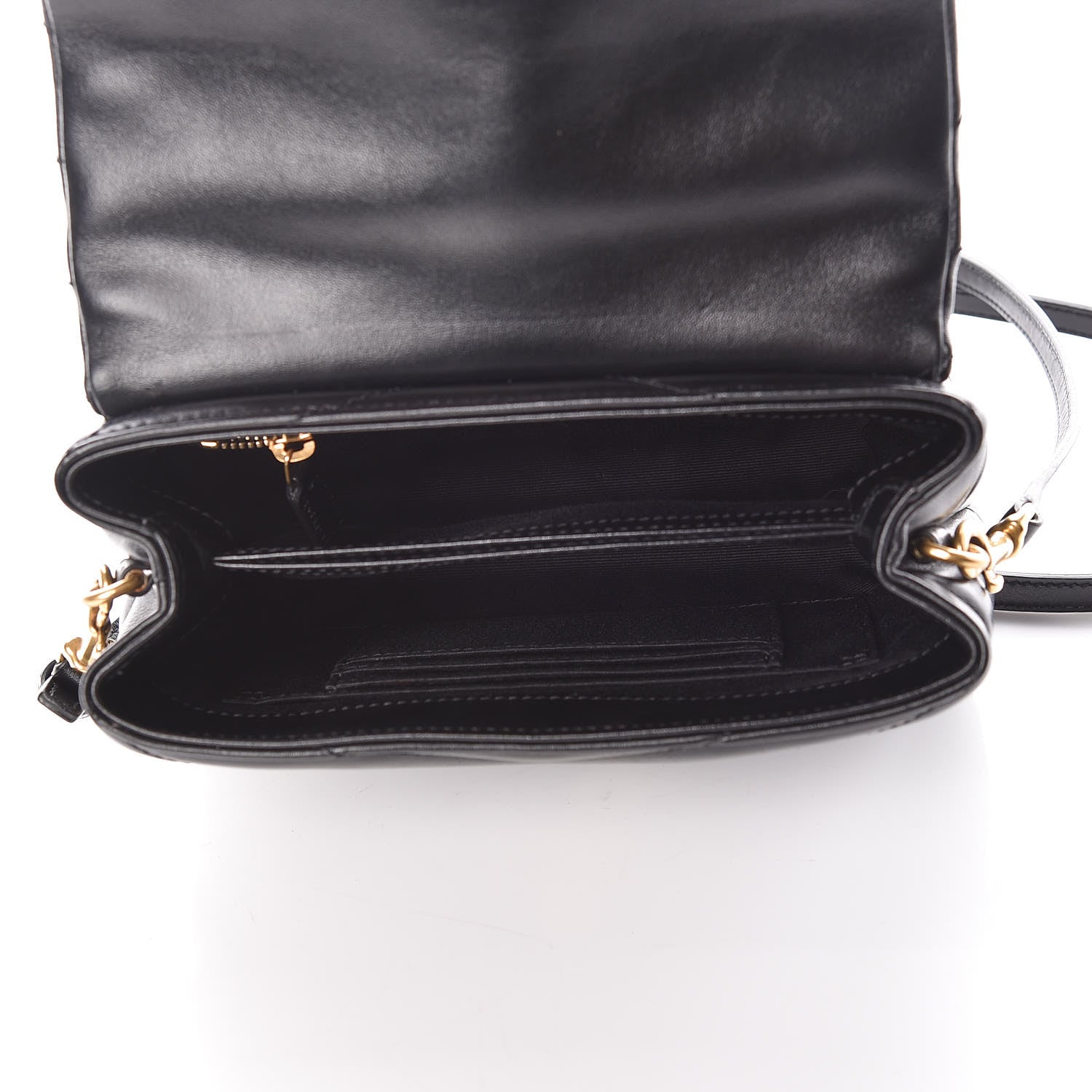 Saint Laurent Calfskin Y Quilted Monogram Toy Loulou Crossbody Bag Black 5 of 10