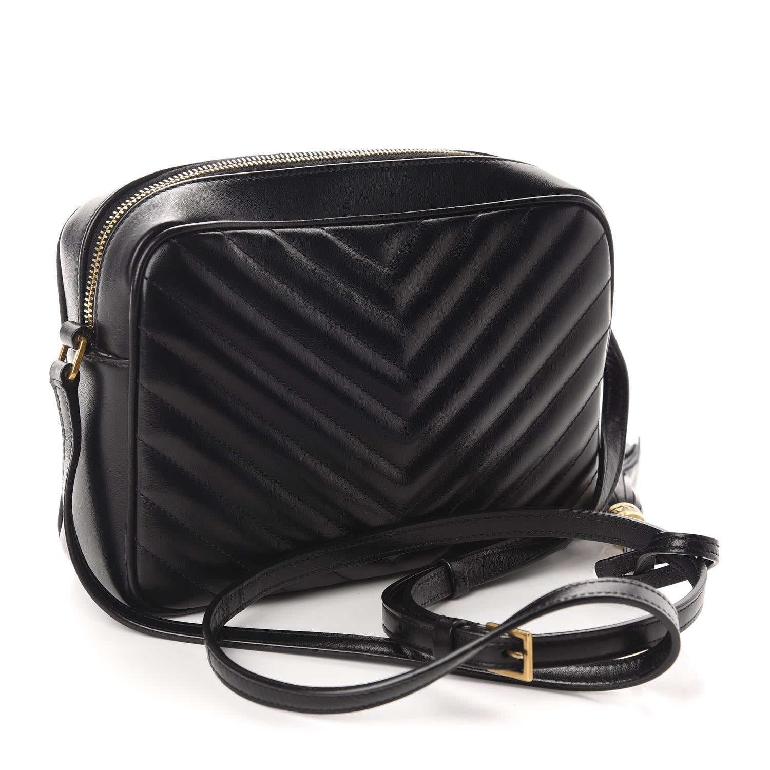 Saint Laurent Calfskin Matelasse Monogram Lou Camera Bag Black 3 of 11