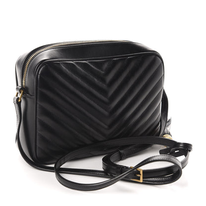 Saint Laurent Calfskin Matelasse Monogram Lou Camera Bag Black 3 of 11