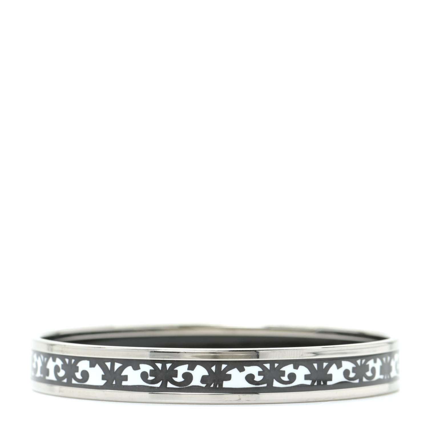 Hermes Enamel Printed Narrow Balcons Du Guadalquivir Bracelet 65 Black 3 of 6