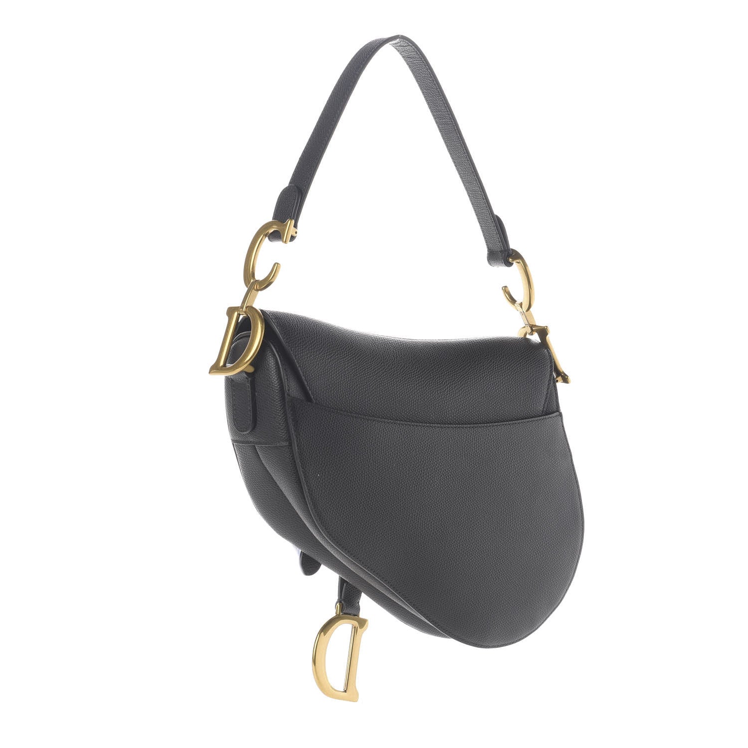 Christian Dior Grained Calfskin Saddle Bag Black 3 of 10