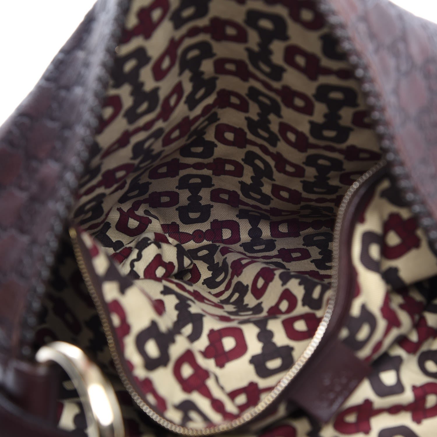 Gucci Guccissima Large Horsebit Chain Hobo Chocolate Brown 8 of 15