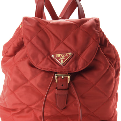 Prada Tessuto Nylon Vela Quilted Cinch Backpack Red 10 of 10