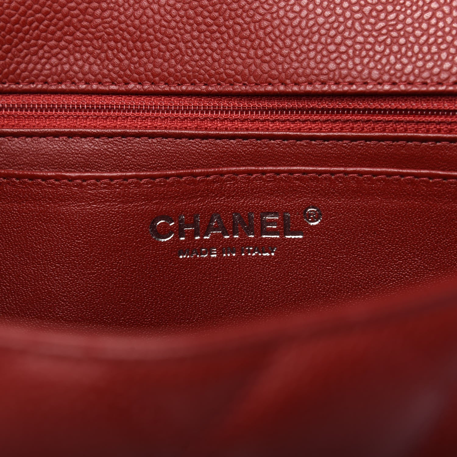 Chanel Caviar Quilted Jumbo Single Flap Red 8 of 10