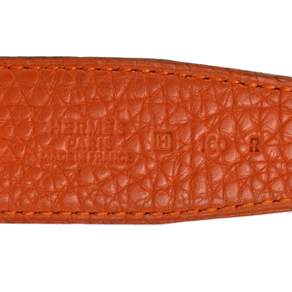 Hermes Box Togo 32mm Belt Strap 100 40 Black Orange 5 of 8