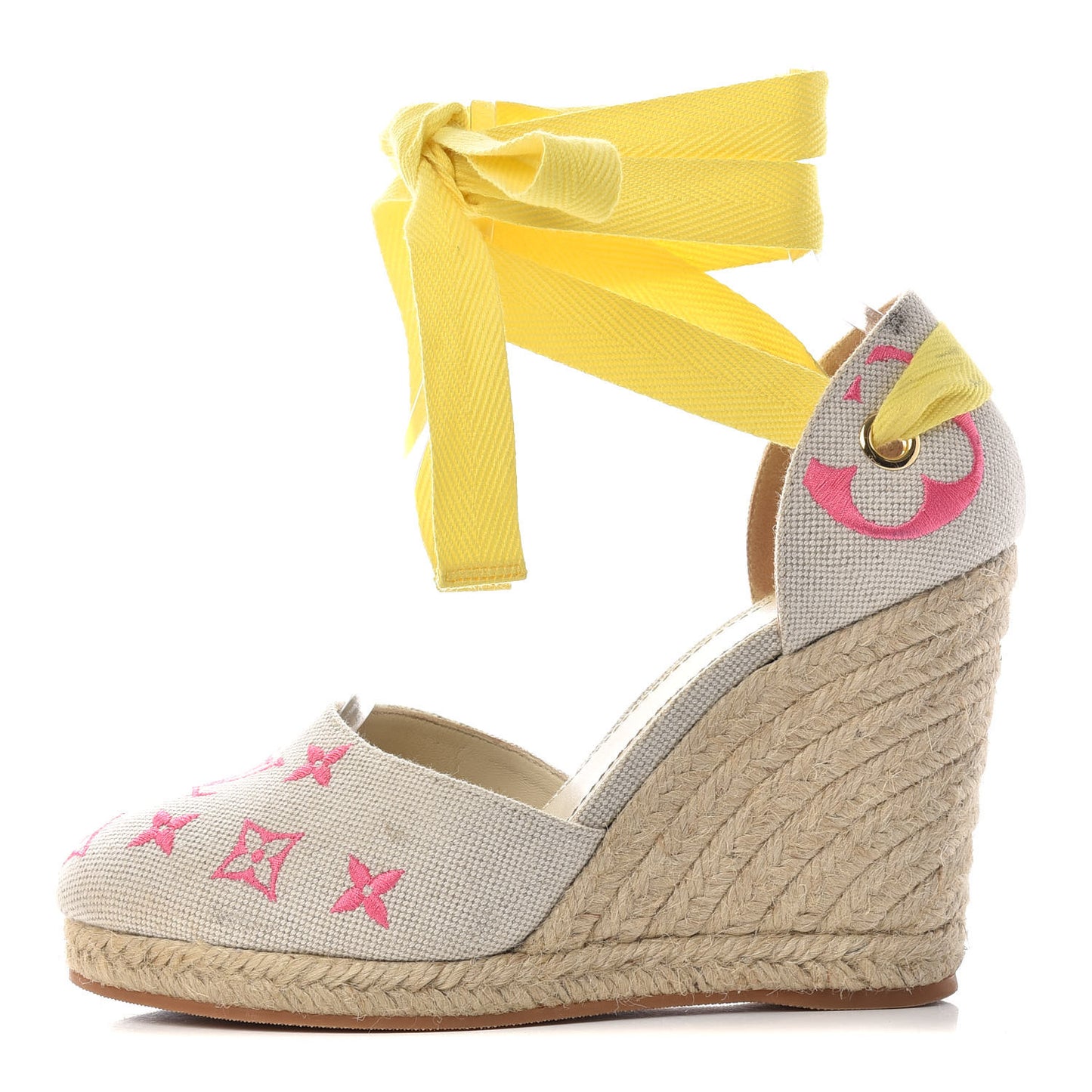 Canvas Monogram Starboard Wedge Espadrilles 39 Rose Pop