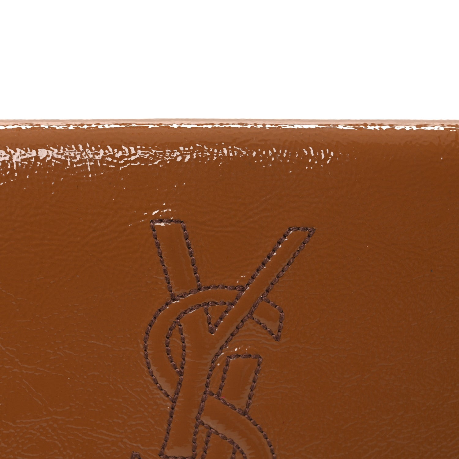 Saint Laurent Textured Patent Calfskin Monogram Large Belle De Jour Clutch Beige 8 of 15