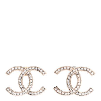 Chanel Crystal Large CC Earrings Gold 1 of 4