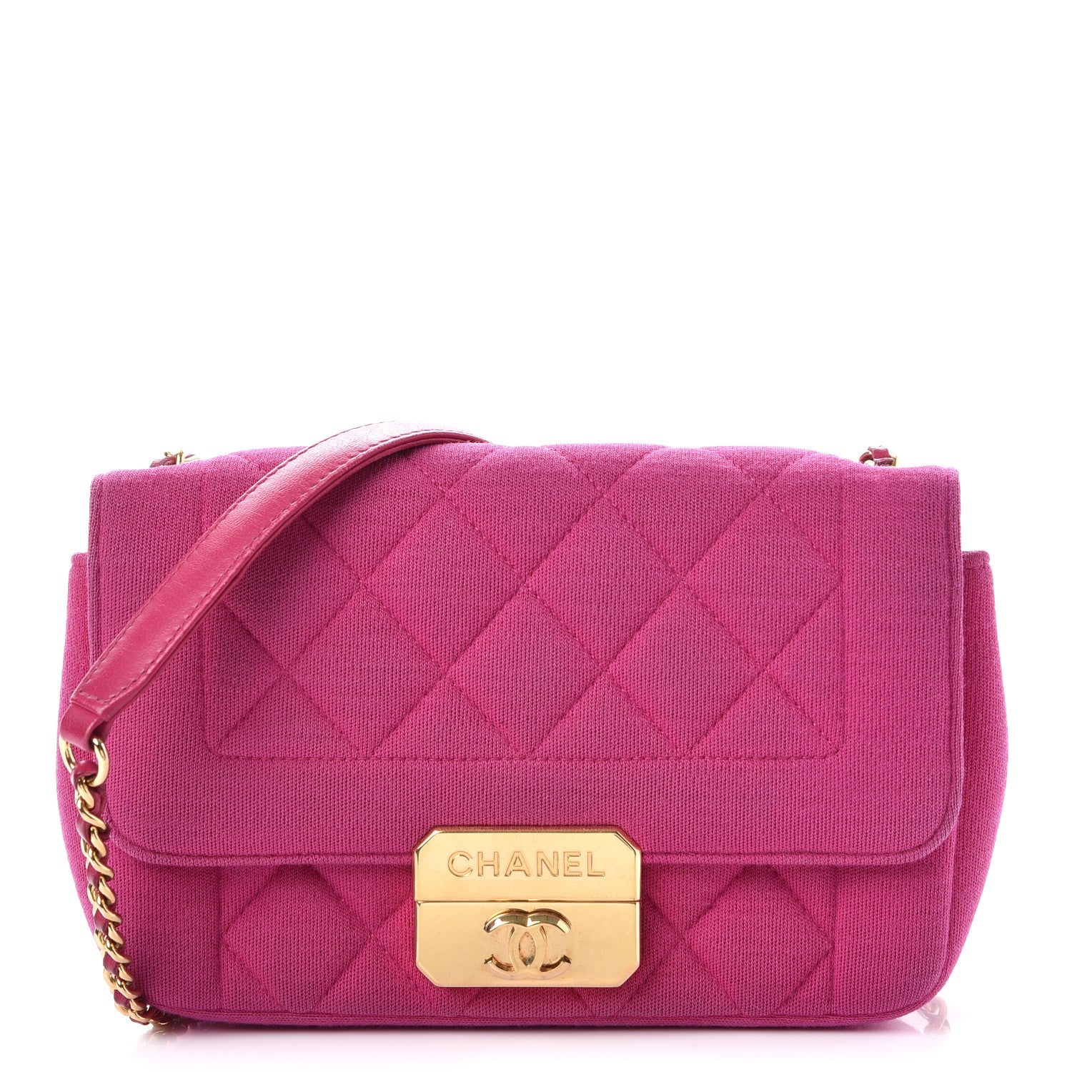 Chanel Jersey Quilted Mini Chic With Me Flap Pink 1 of 7
