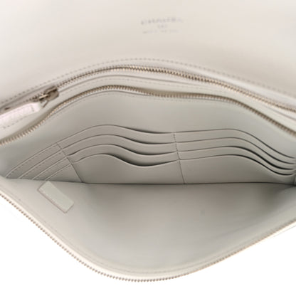 Chanel Iridescent Aged Calfskin Quilted Large 31 Pouch White 5 of 11