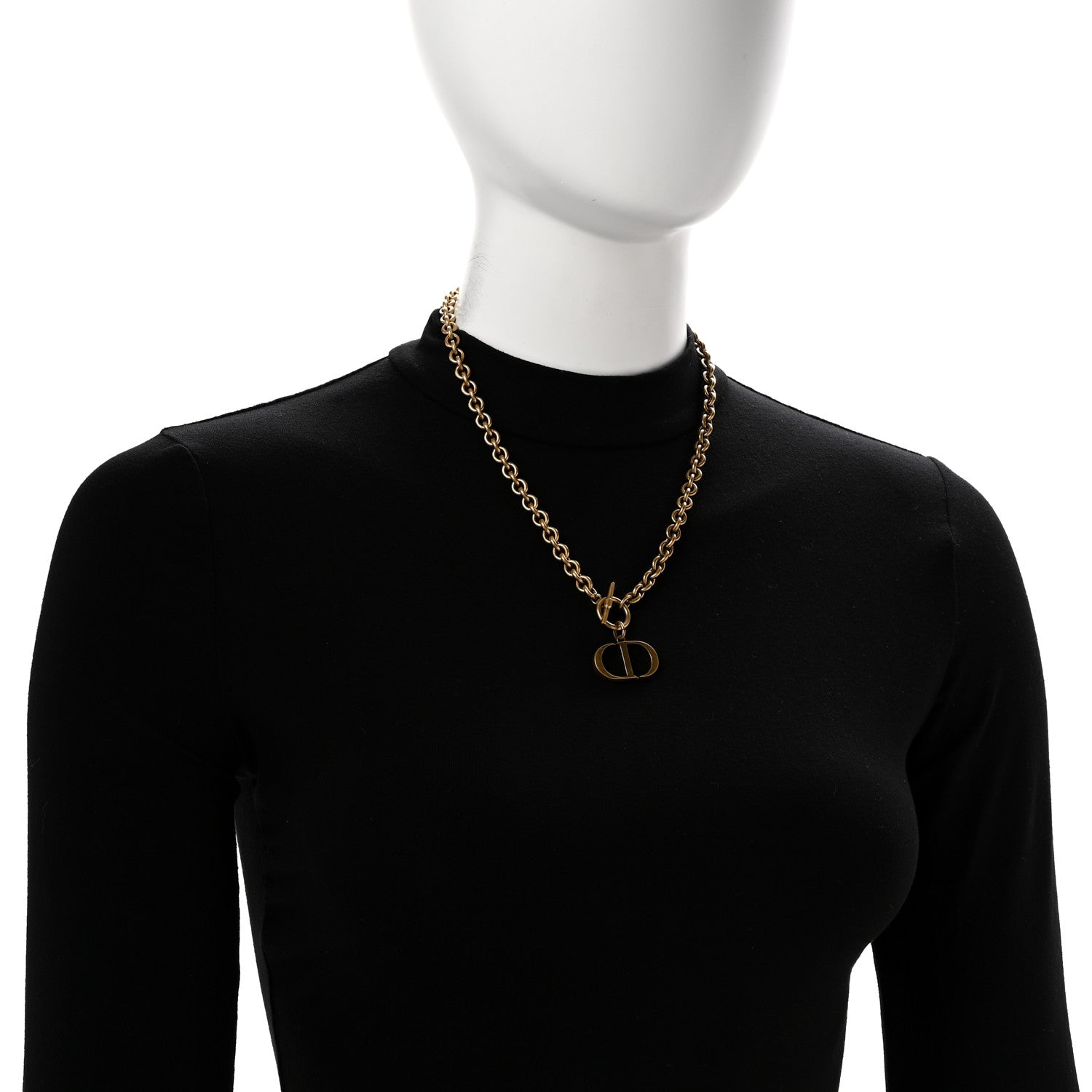 Christian Dior Metal 30 Montaigne Necklace Aged Gold 2 of 6