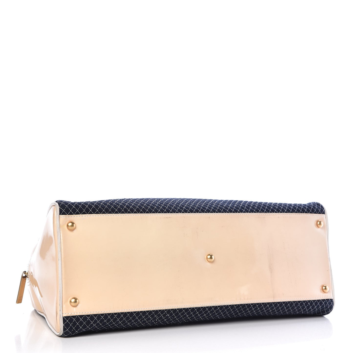 Patent Jersey Quilted Bowler Navy Blue