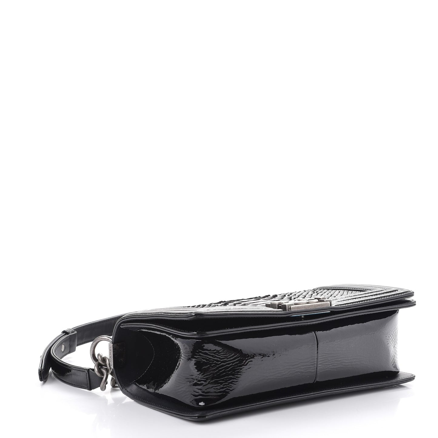 Python Patent Small Boy Flap Black