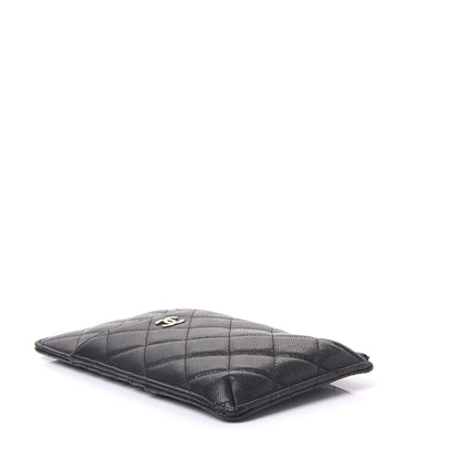Chanel Caviar Quilted Classic Flat Wallet Pouch Black 3 of 9