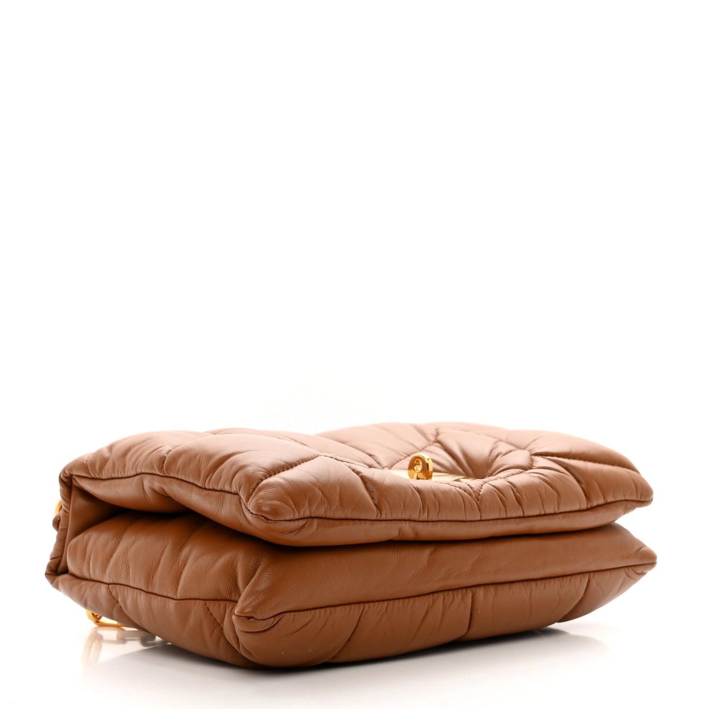 Nappa Pillow Quilted Little Softie Bag Tobacco Brown
