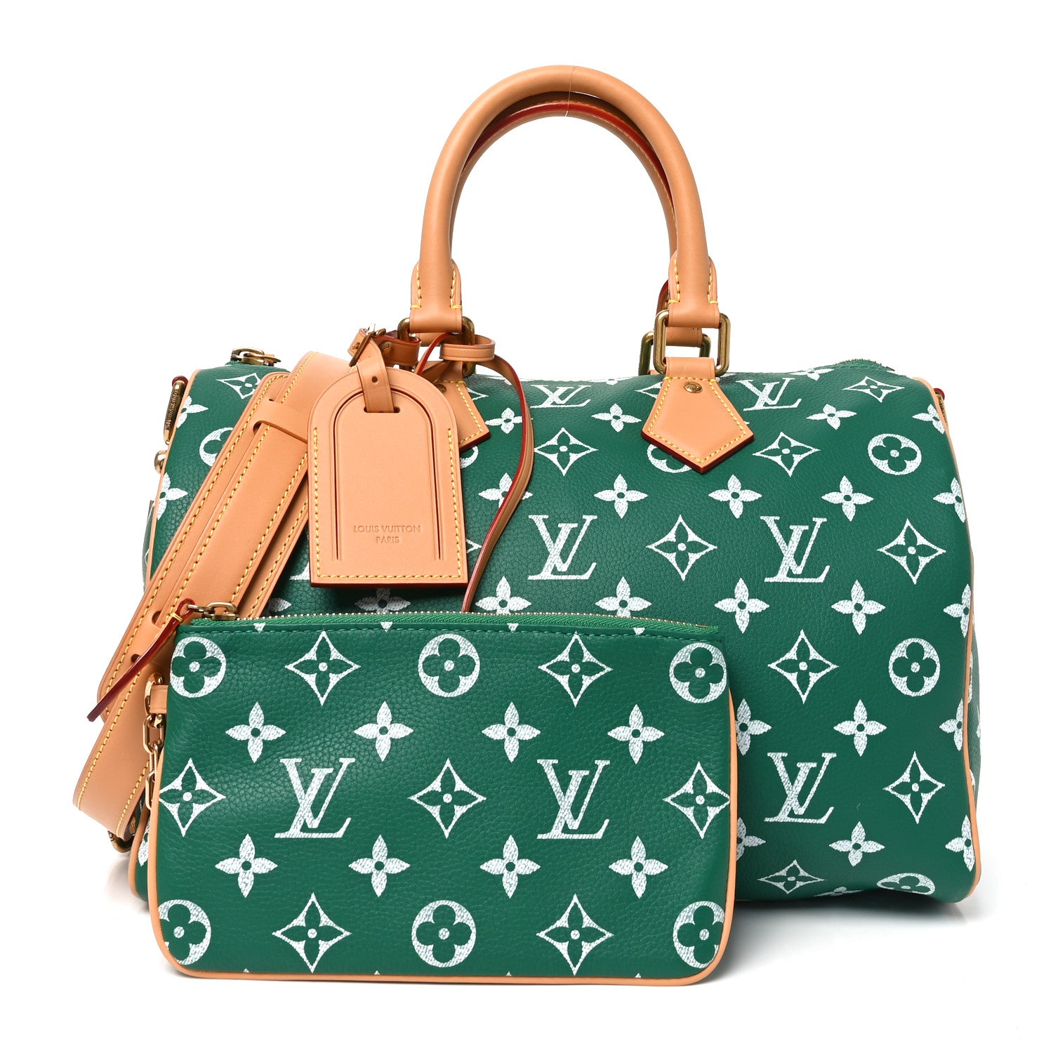 ルイヴィトン ハンガー Louis Vuitton Calfskin Monogram Speedy P9 Bandouliere 30 Green