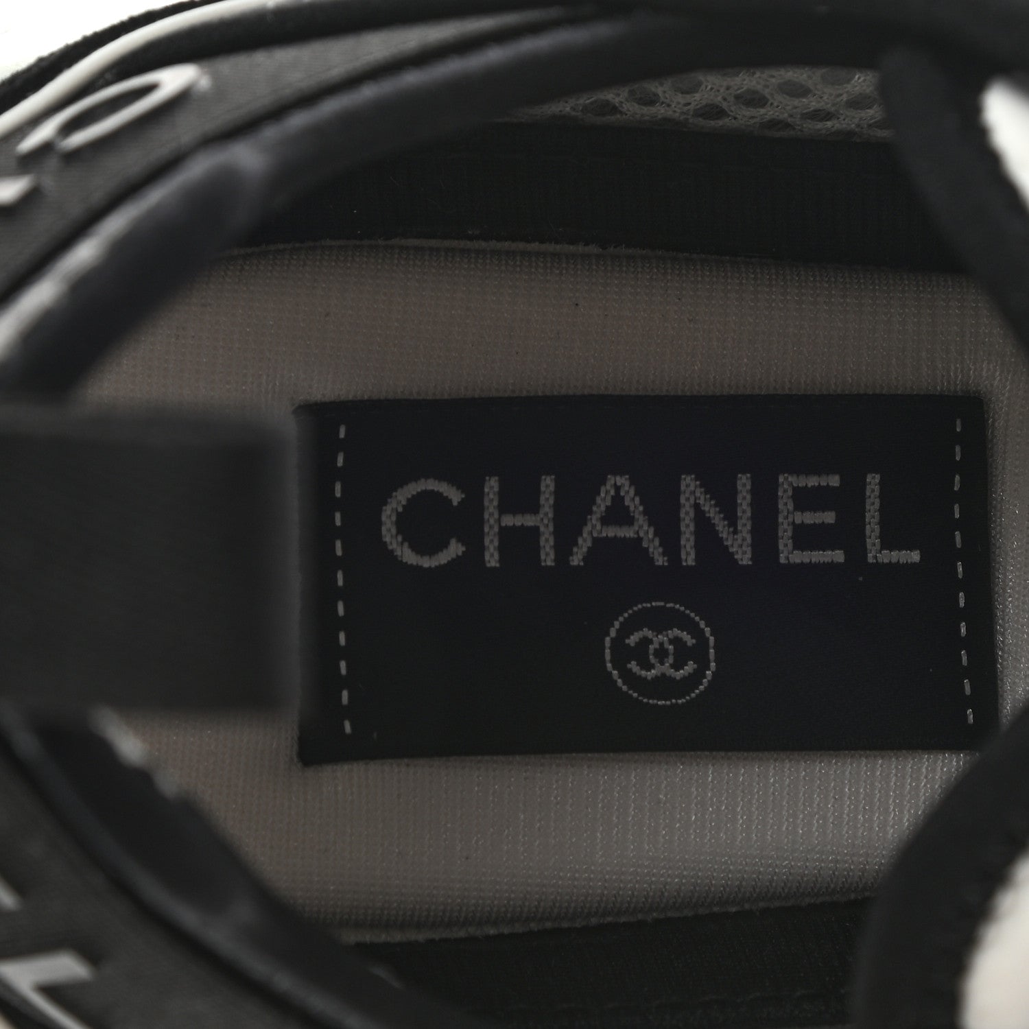Chanel Fabric Suede CC Sneakers 38.5 Black Dark Grey 7 of 9