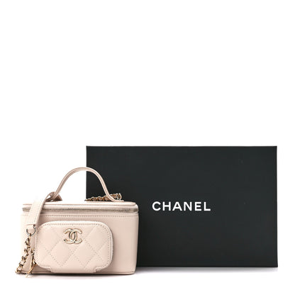 Chanel Caviar Quilted Top Handle Pocket Vanity Case Beige 13 of 13