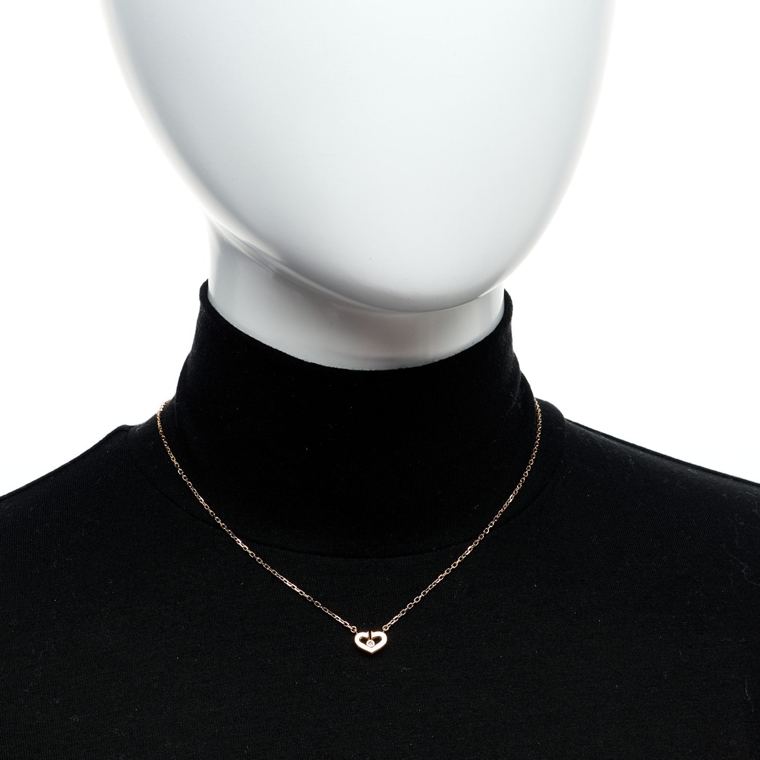 Cartier 18K Pink Gold Diamond XS Hearts and Symbols Necklace 2 of 5