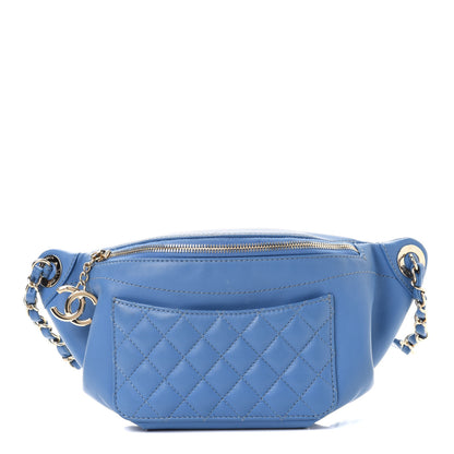 Chanel Lambskin Quilted Bi Waist Bag Fanny Pack Blue 1 of 12