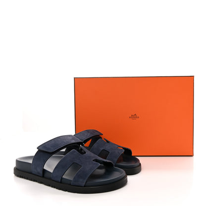 Hermes Suede Goatskin Womens Chypre Sandals 36 Bleu Celeste 11 of 11