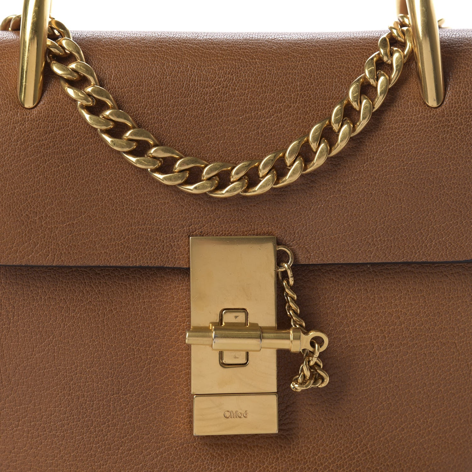 Chloe Grained Lambskin Mini Drew Shoulder Bag Caramel 14 of 14