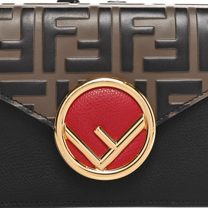 Fendi Vitello Cruise F is Fendi Bi-Color FF 1974 Embossed Envelope Belt Bag Maya Black 9 of 11
