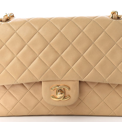 Chanel Lambskin Quilted Medium Double Flap Beige 18 of 18